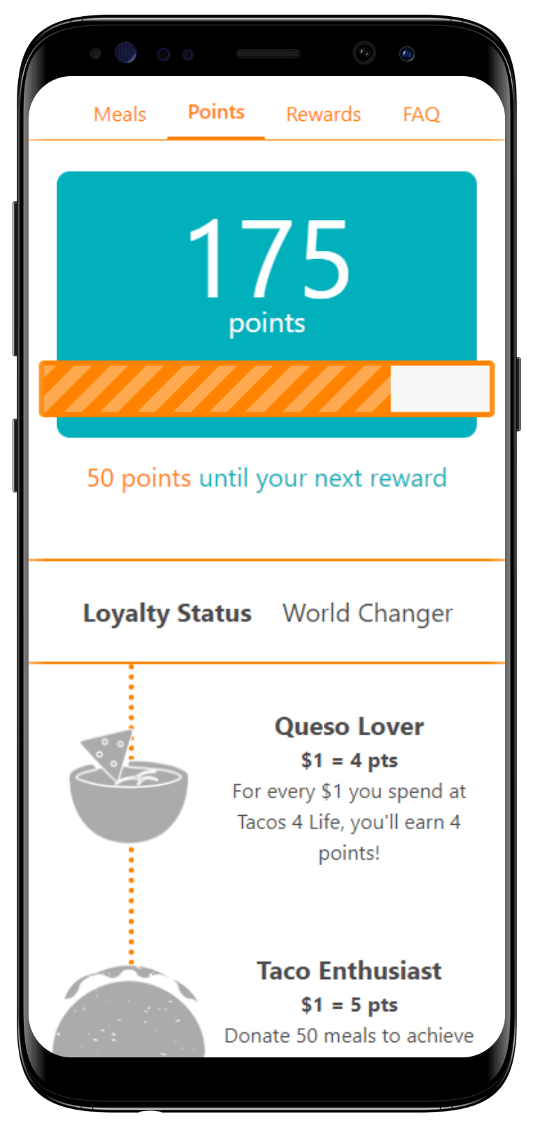 Customer Loyalty Point Page in 3rd party loyalty app